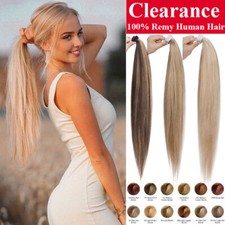 Dick Echthaar Ponytail Pferdeschwanz Clip In Zopf Haarteil Human Hair Extensions