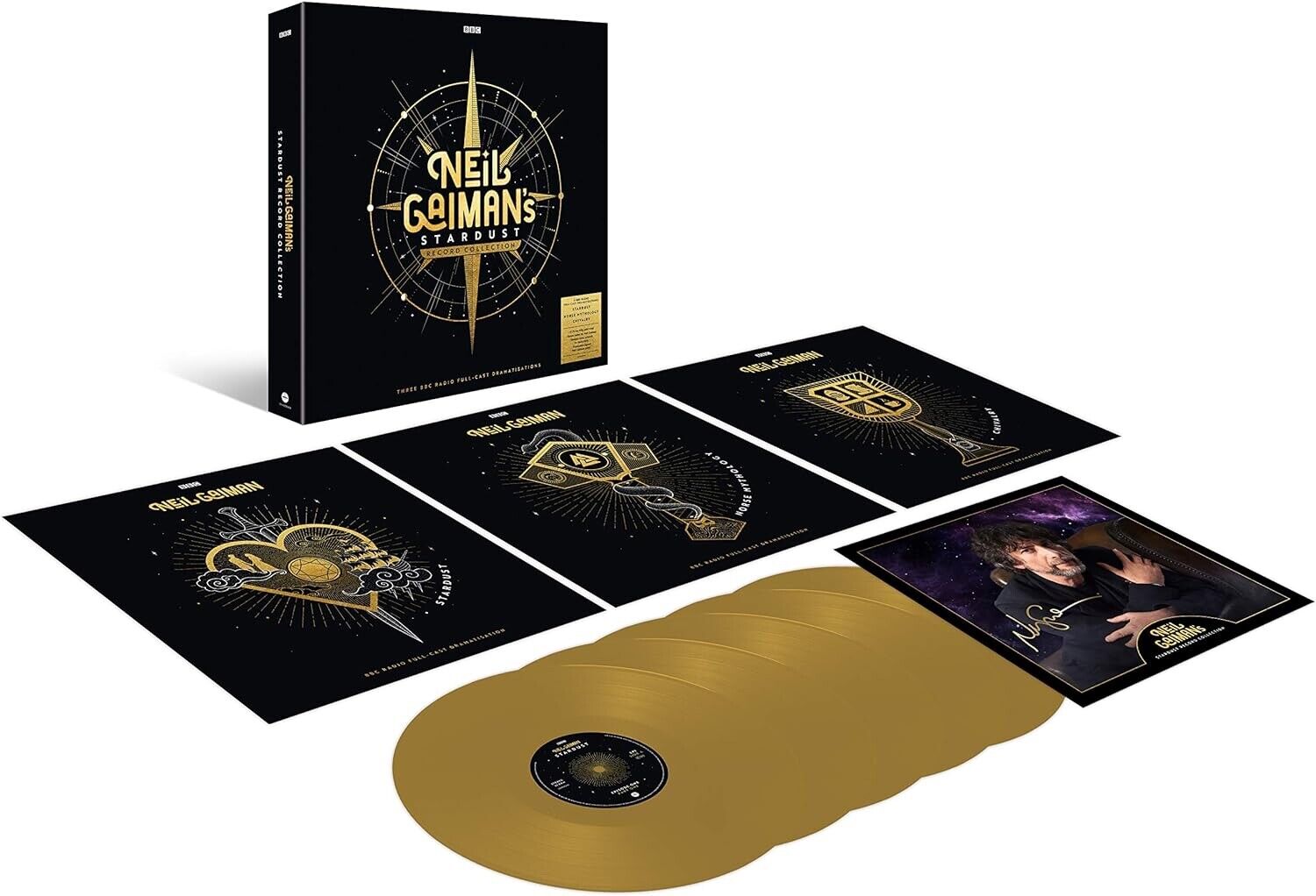 NEIL GAIMAN'S STARDUST RECORD COLLECTION [SIGNED 5 X GOLD VINYL] NEW & SEALED