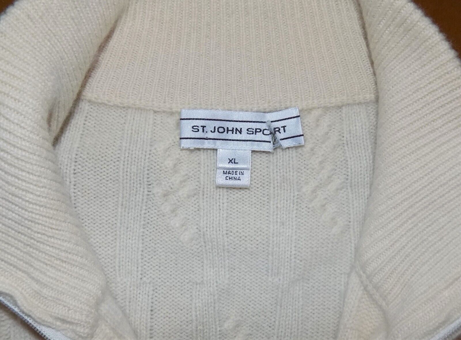 St John Sport Ivory-Cream Cable Knit 100% Cashmer… - image 6
