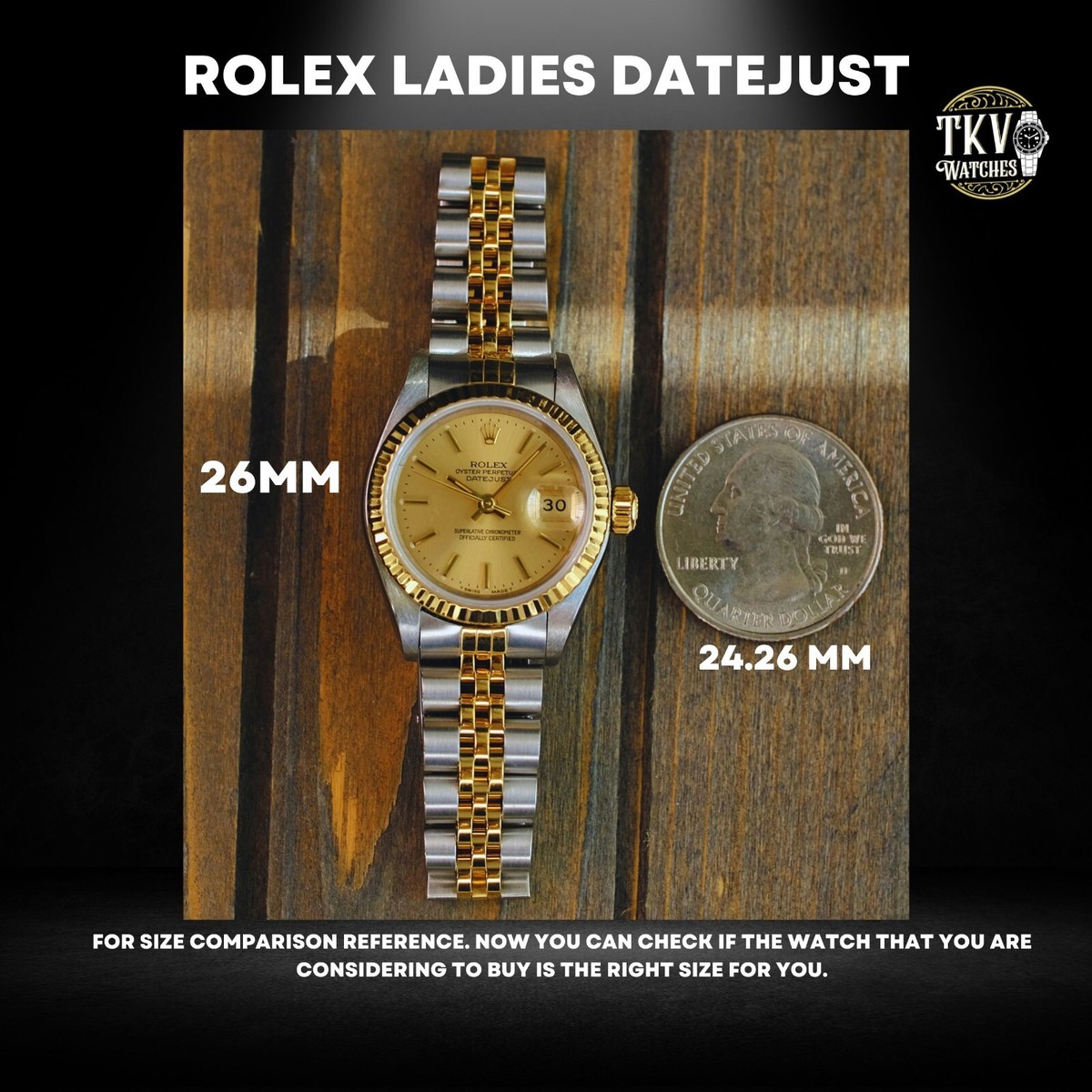 Rolex Ladies Datejust 18KY Gold Steel MOP Diamond Dial Bezel 26mm