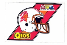 Vintage Tampa Bay Buccaneers Decal, Q105 and Ace Auto Parts