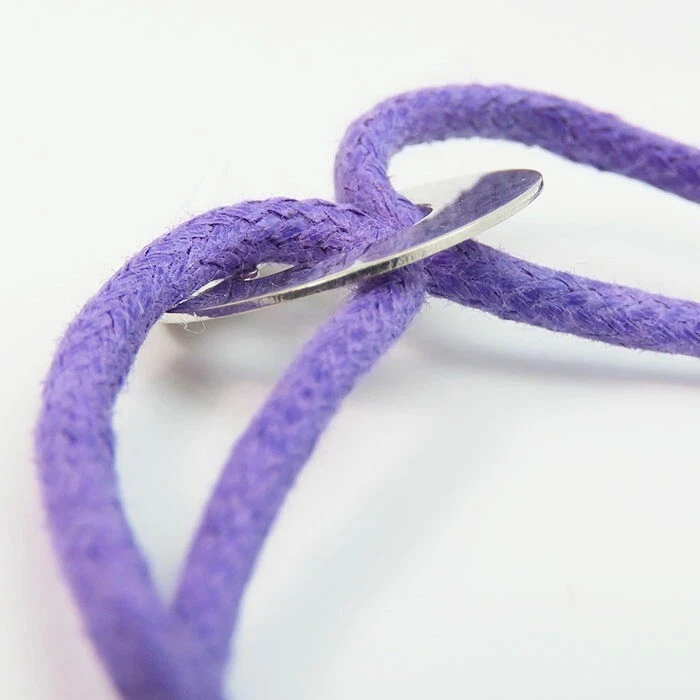 Dinh Van Seventies Chinese Pi 18k Gold Purple Cord Bracelet Bangle withBox Paper - Image 4 of 4