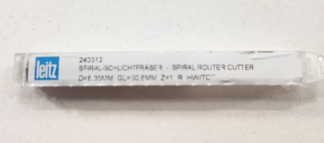 Leitz 240512 Spiral Finishing Router Cutter 1 4