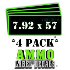 7.92 x 57 Ammo Can Labels Ammunition Decals 3"x1" rounded corners GREEN GRbkRD