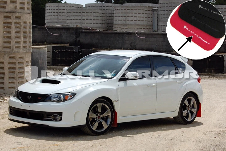 Rally Armor MF15-UR-RD/WH Red/White UR Mud Flaps for 2011-2014 Subaru WRX Hatch Foto 2 de 4