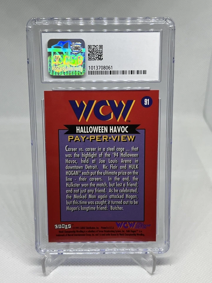 1995 Cardz WCW Main Event #91 WCW Halloween Havoc CSG 8.5 NM/MT+ - Image 2 of 2