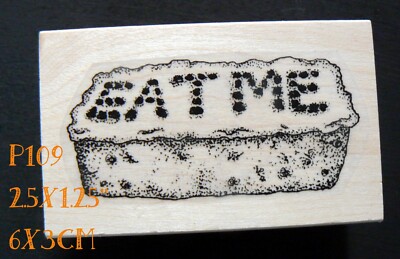 P109 EAT ME rubber stamp- Alice in wonderland