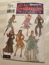 Simplicity 5363, Costumes For Adults, Easy Sew, Size 6,8,10,12, See Description