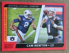 Cam Newton 2021 Score Collegiate Champions Red Parallel #CC5