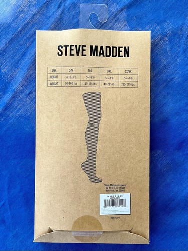 Steve Madden Fashion Silver Sparkle Fishnet Tights Legwear Black Sz Large XL