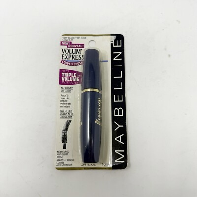 Maybelline Volum' Express Mascara Ultra Thick Very Black VTG Prop Curved Brush