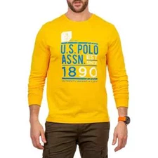 U.S. Polo Assn. Men's Long Sleeve Graphic T-Shirt, Yellow, Size 4XL