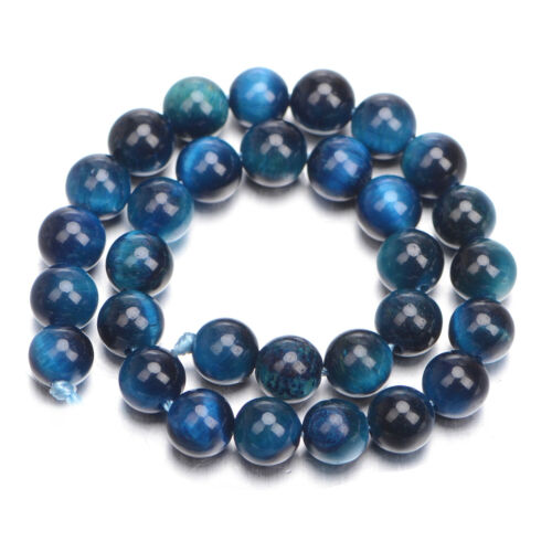 A++ Sky Blue Tiger Eye Round Beads 6mm 8mm 10mm 12mm - Picture 2 of 7
