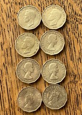 8 3d Bit Coins 6 QUEEN ELIZABETH  & 2 GEORGE VI