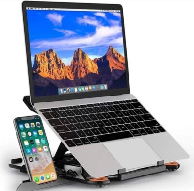 MeFee, Adjustable Laptop Computer Stand w/ Phone Stand - Multi Angle