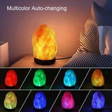 Himalayan salt lamp Auto color changing Mood Night Light Home D cor FREE SHIP