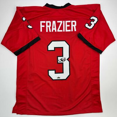 Facsimile Autographed Nate Frazier Georgia Red Reprint Jersey Size
