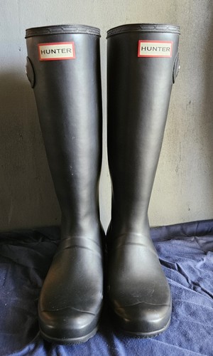 Hunter Original Tall Black Rubber Rain Boots Women’s Size US 7 EU 38 UK 5 - Clas