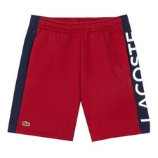 Image of Lacoste Boy's Bordaeux And Navy Cotton Shorts