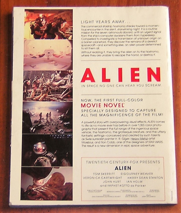 ALIEN 1979 Movie Novel Ridley Scott Sigourney Weaver & Tom