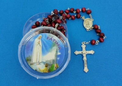 Rose Smell Rosary Petal Red Rare Carved, Rosary of Our Lady Fátima, in box