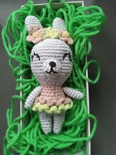 *SALE* Spring Easter Bunny Rabbit Handmade Flowers & Dress Tutu - Crochet Plush