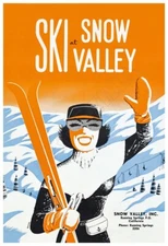Snow Valley - Big Bear Skiing & Winter Sports - 1950s Vintage-Style Poster