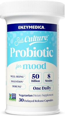 Enzymedica, SubCulture Probiotics for Mood, Stress, 50 Billion CFU, 30 Capsules