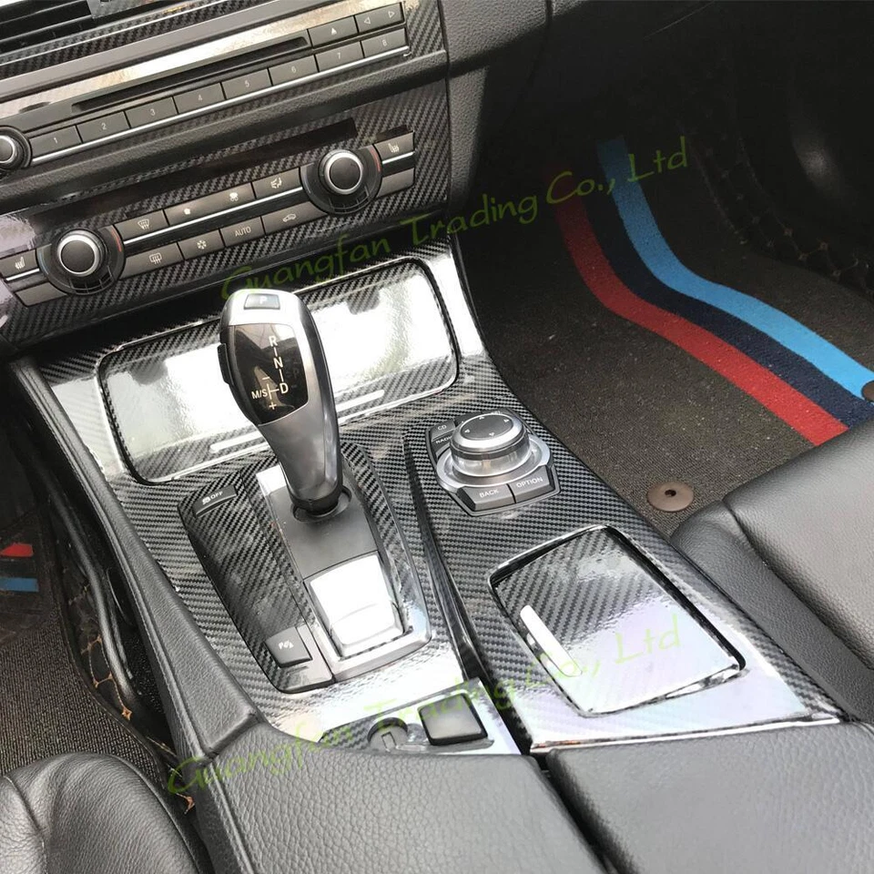 Calcomanías de ajuste interiores hágalo usted mismo con patrón de fibra de carbono 5D para BMW Serie 5 F10 2011-2017 Foto 3 de 4