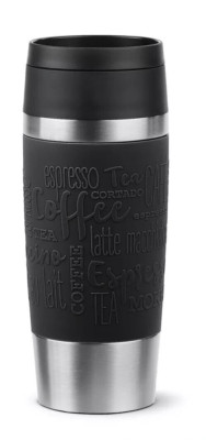 EMSA N20202 Tasse Reisetaschen Isolator Stahl Klassische 0,36 L Travel Mug Black