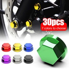 Tapas de pernos de tuerca de tornillo cromadas universales para motocicleta 30 piezas accesorios