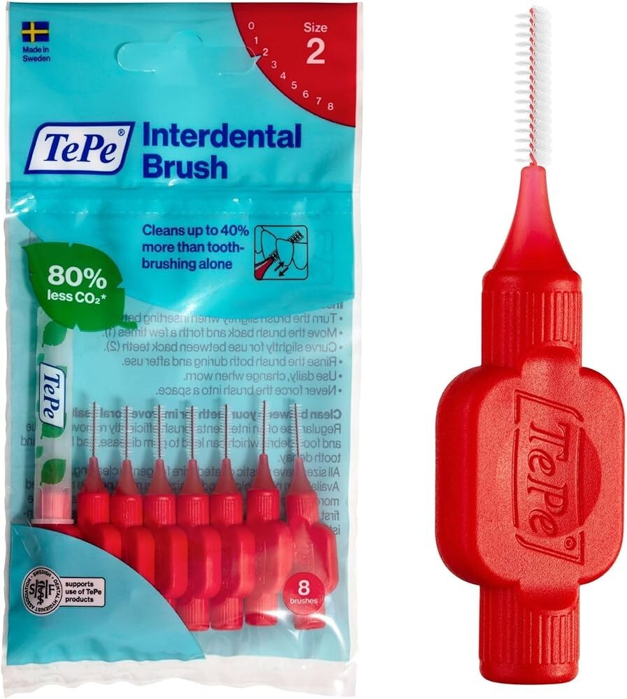 TePe Red 0.5mm Interdental Brush - Pack of 8 Brushes
