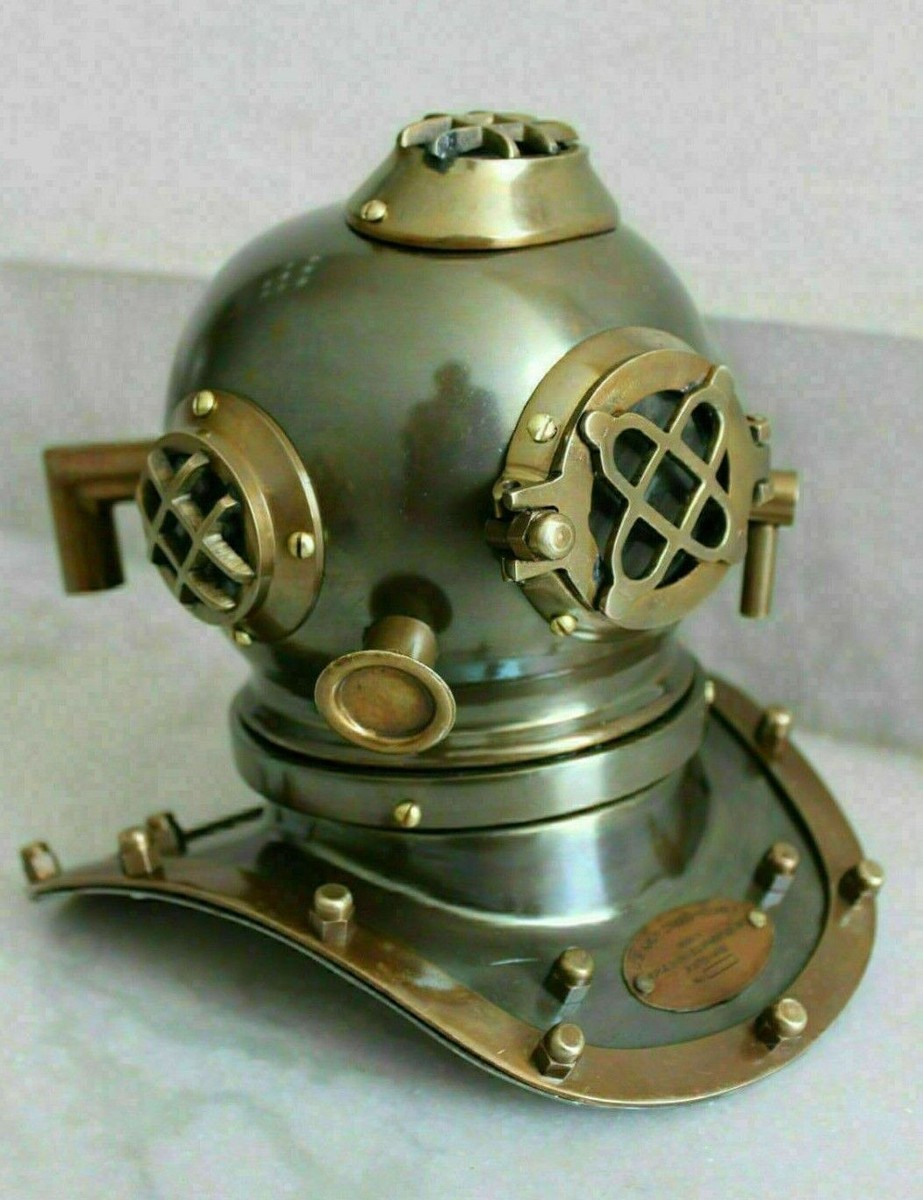 Casque De Plongée Nautical Replica Hub – Cuivre Et Laiton, Style US Navy Mark V – Collection Décorative Marine