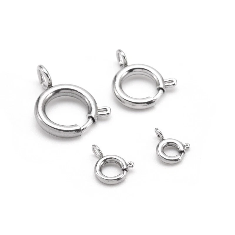 10Pcs 316 Stainless Steel Gold Silver Bolt Spring Ring Open Jewelry Clasp 5~18mm - Image 4 of 4