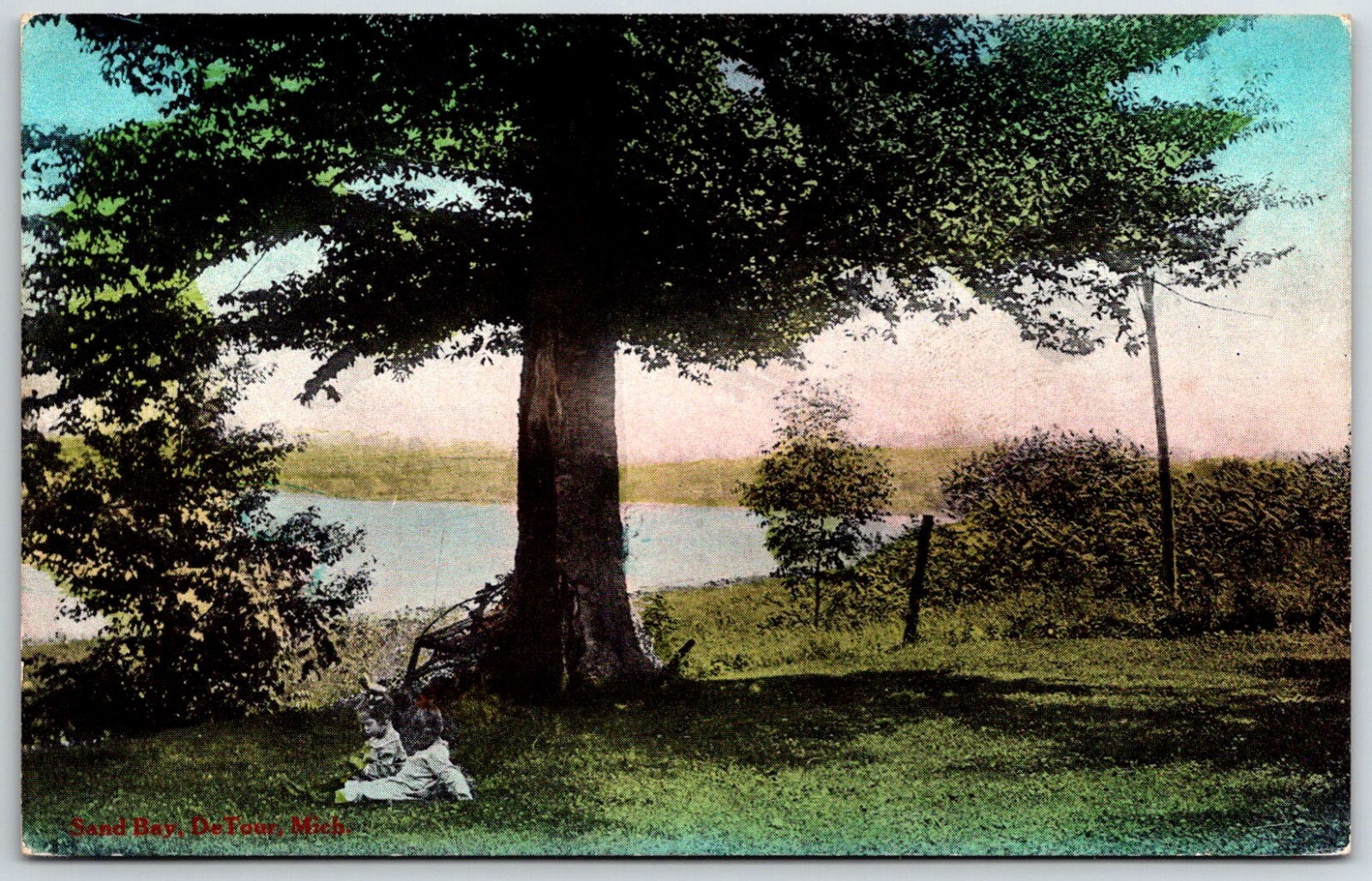 Sand Bay, De Tour, Detour, Michigan Postcard Cleveland Fine Arts Dept