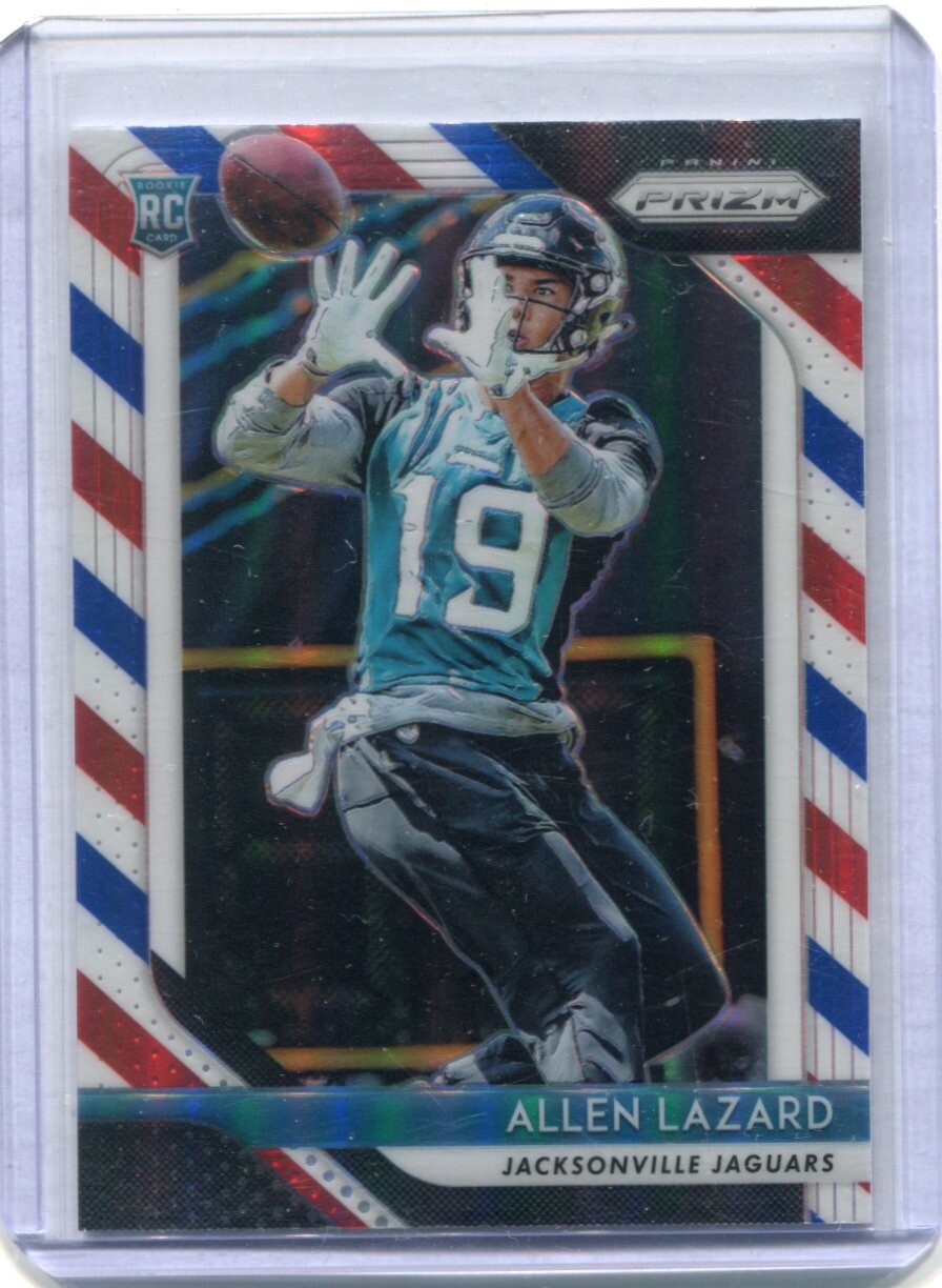2018 Panini Prizm - ALLEN LAZARD - REd White Blue Refractor Rookie #294 NY JETS