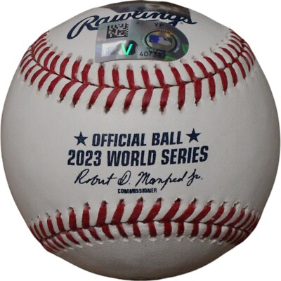 Max Scherzer Autographed Texas Rangers OML Baseball 23 WS Champs