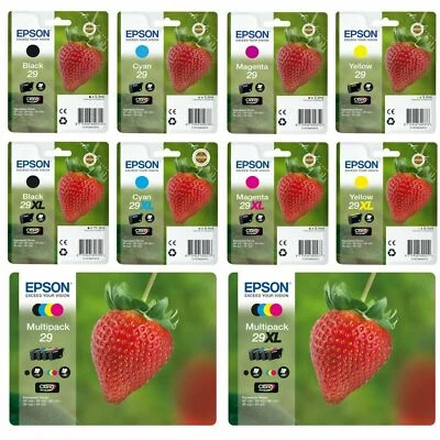 Epson 29/ 29XL Strawberry Ink Cartridge Original C/M/Y/K for Epson XP-332 Lot - Image 1 of 4