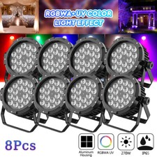 8x 270W Waterproof 18LED Par Light RGBWA UV 6 in 1 Dmx Stage Wash Light DJ Bar