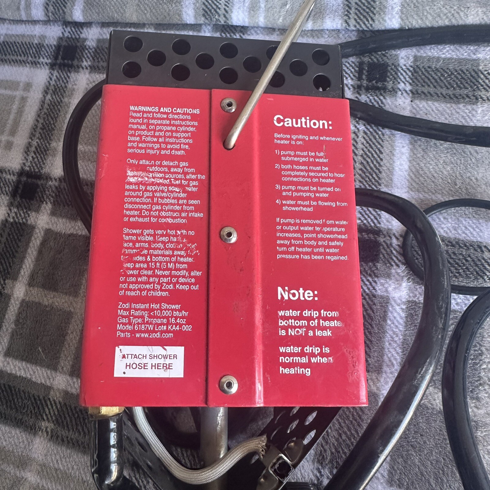 Zodi Instant Hot Shower Camping Water Heater Single Burner Hot Tap eBay