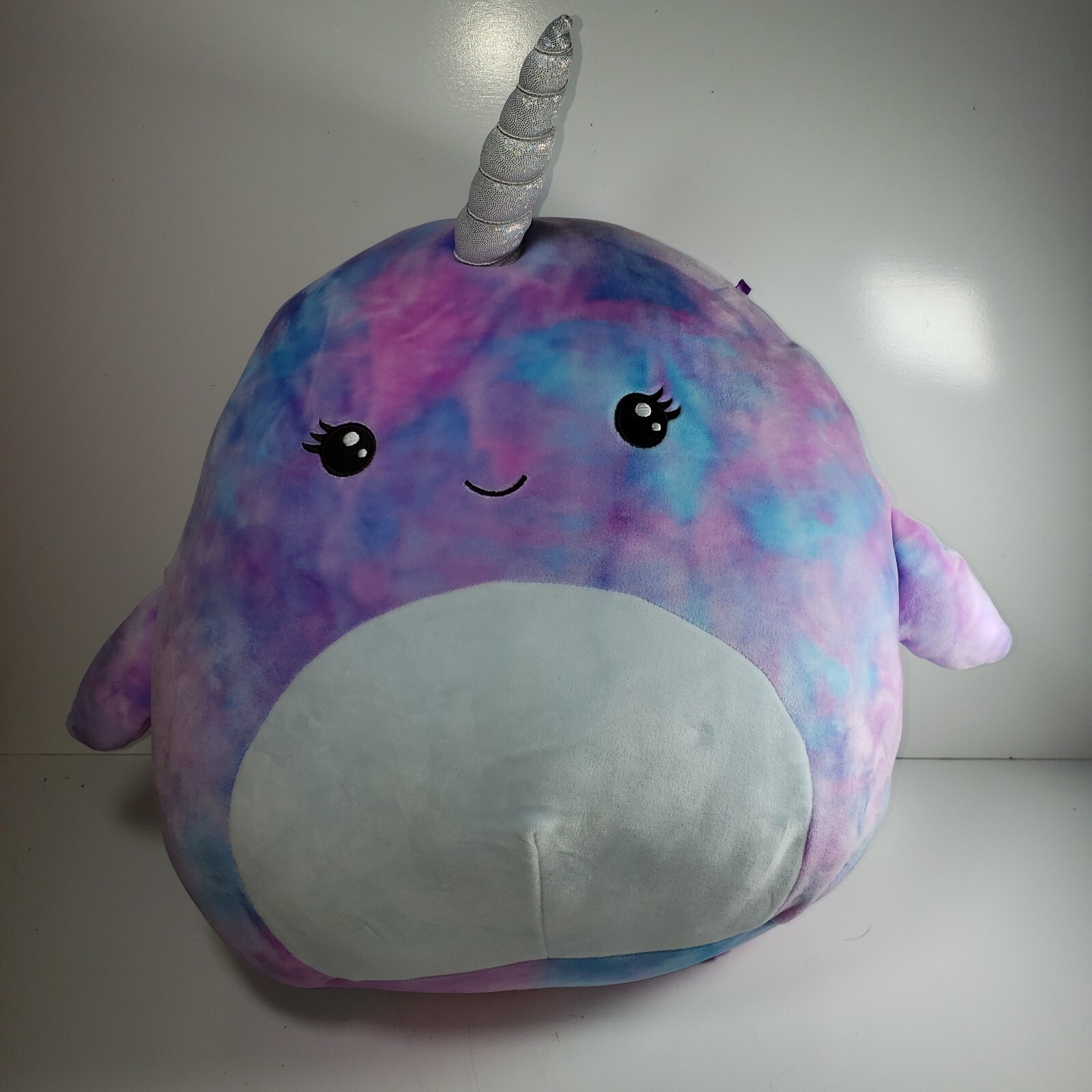 Amiah 16” SQUISHMALLOW Narwal Purple, Pink and Blue Tie Dye No Hang Tag