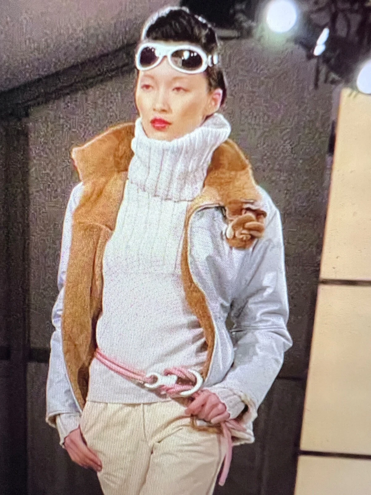 GIACCA CHANEL 01A VINTAGE IDENTIFICAZIONE PUFFER BLU ECRU MUS LOGO CC 40 38