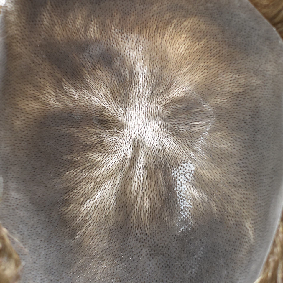 Peluca de sistema de reemplazo de cabello de PU para toda la piel completa de polietileno para hombre Foto 4 de 4