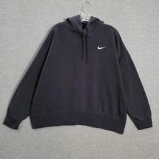 Nike Women Sweatshirt XL Black Swoosh Fleece ...