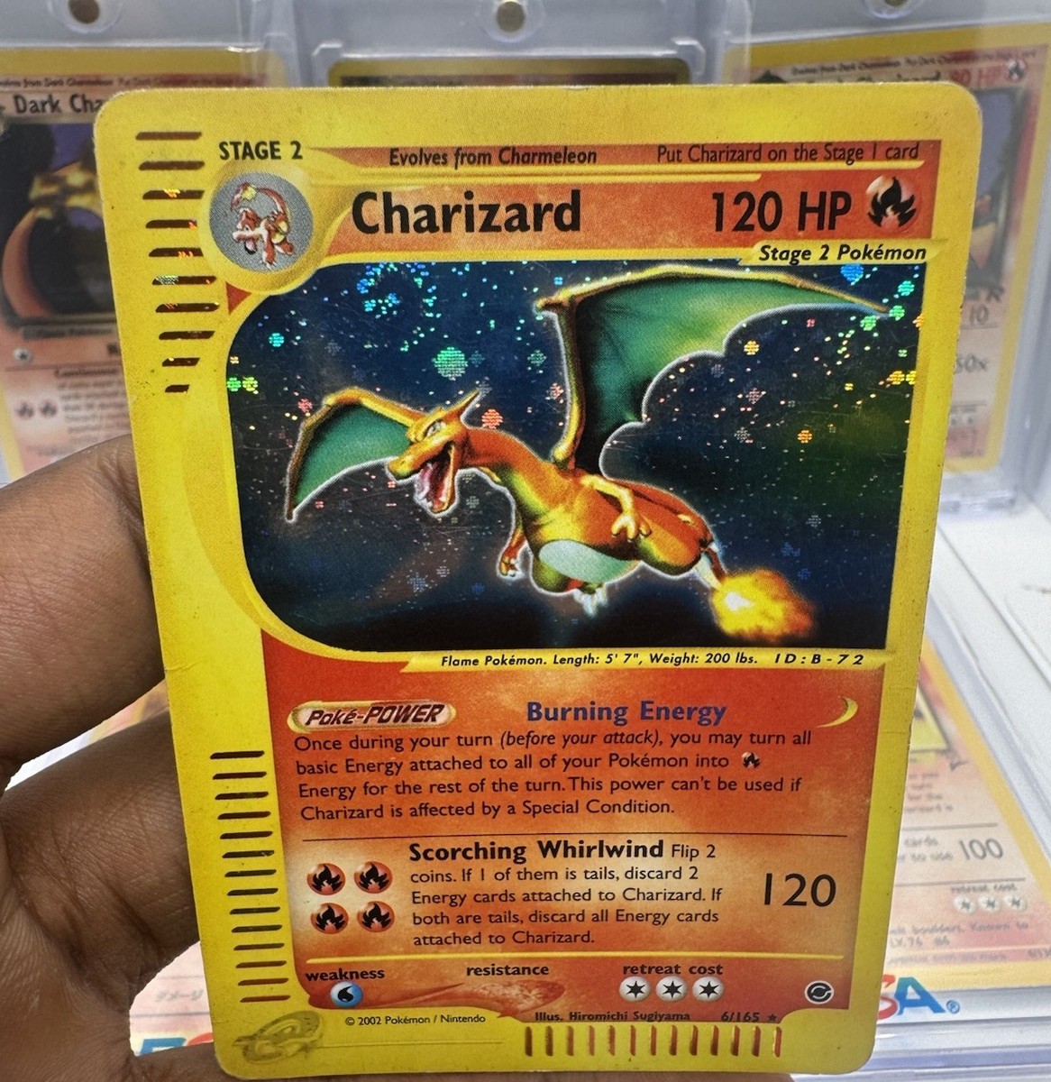 2002年 1stエディション リザードン ホロカード 2002 Expedition Charizard Holo Foil 6/165 WOTC E-Reader Series