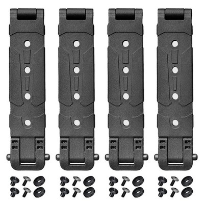 3'' Molle Clips 4-Pack, Molle Attachment Clips with Mounting Hardware for Vests,