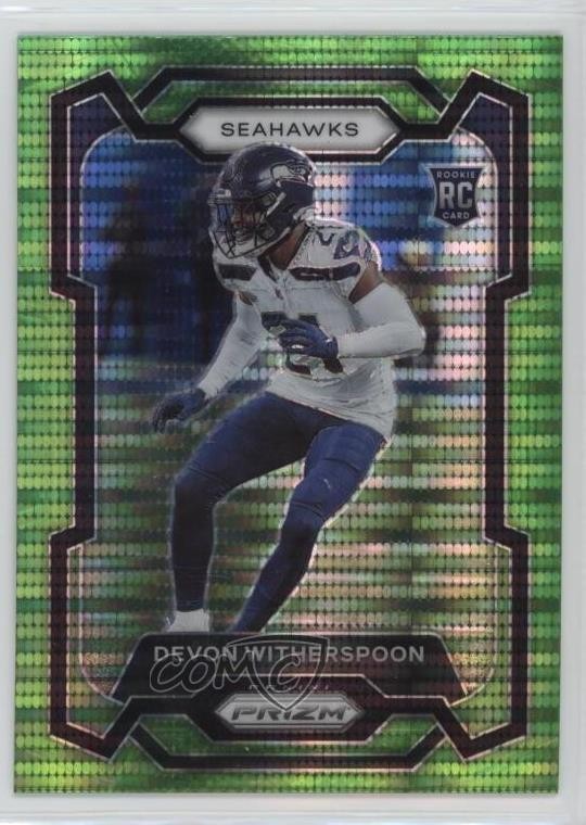2023 Panini Prizm Rookies Neon Green Pulsar Devon Witherspoon #389 Rookie RC u0u