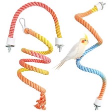 3 Pcs Rope Perches for Bird Cages Gradient Sunset Color Bendable Climbing Rop...