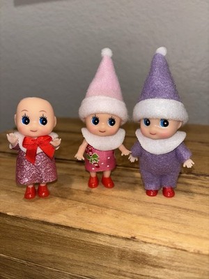 Set of 3 Holiday Elf mini  scout elves in training'' or friends to larger dolls