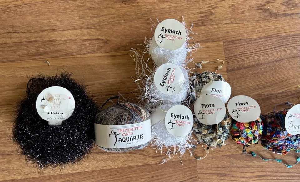 Trendsetter Yarns Aquarius, Flora, Charm, Eyelash, Aura, Binario Lot 13 Pieces - Image 2 of 4